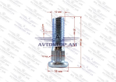 Շպիլկա M12x1.5x30 Ø 12.3 մմ L= 45մմ CRP1230A40 - фото 10014