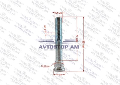 Շպիլկա M12x1.5x70 Ø 14.03 մմ L= 85մմ CRP1403A80 - фото 10135