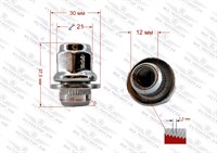 Գայկա M12x1.5x37.5  K=21 շայբա, քրոմ, փակ DTO.01.Cr.12x1,5