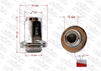 Գայկա M12x1.5x39 K=19  շայբա, քրոմ, փակ DTO(JAGUAR)