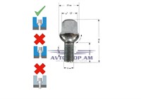 ԲՈԼՏ անիվի M12x1,5x21 սֆեռա, K=17, ցինկ 085083 (S17A21)