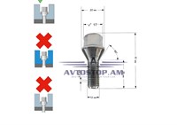 ԲՈԼՏ անիվի M12x1,5x26 կոնուս, K=17, ցինկ 075103 (C17A26)