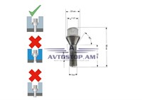 ԲՈԼՏ անիվի M12x1,5x33 կոնուս, K=17, ցինկ 075130 (C17A33)