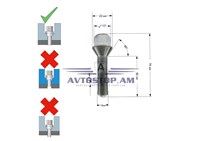 ԲՈԼՏ անիվի M12x1,5x50 կոնուս, K=17, ցինկ 075195 (C17A50)