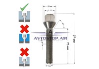 ԲՈԼՏ անիվի M14x1,25x75 կոնուս, K=17, ցինկ 077295 (C17F75)