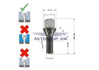 ԲՈԼՏ անիվի M12x1,25x36  կոնուս, K=17, ցինկ 072138 (C17B36)