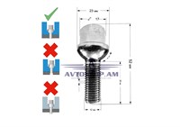 ԲՈԼՏ անիվի M12x1,5x30 սֆեռա, K=17, ցինկ 085120 (S17A30)