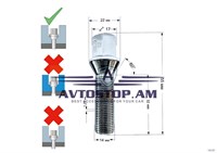 ԲՈԼՏ անիվի M14x1,25x40 կոնուս, K=17, քրոմ 177157 (C17F40)